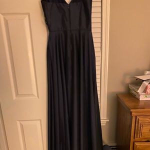 Sherri Hill Navy prom dress size 4 has been shortened